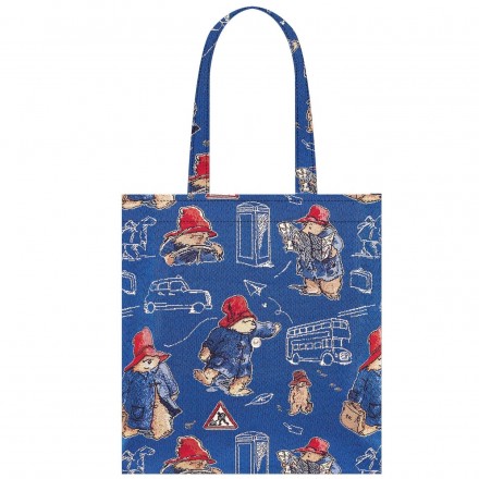 Paddington Bear Blue Flat Bag Signare Tapestry Shopping Bags Paddington Bear One More Bear Stoke On Trent Teddy Bear Shop One More Bear Trentham Stoke on Trent